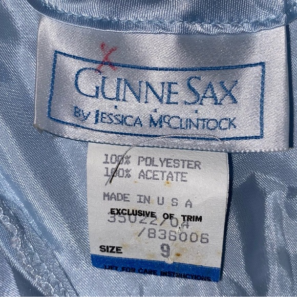 NWT Vintage Gunne Sax 1980’s Blue White Lace Prom Formal Dress Womens 6 - Picture 5 of 16